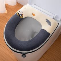 Feiyue - Housse de siège de toilette à fermeture éclair, broderie domestique, siège de toilette, mignon, quatre saisons, universel, en solde