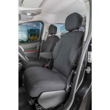 Housse de siège Transporter en tissu pour Peugeot Partner, 2 sièges simples à l'avant