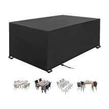 ZVD - Housse de Table de Jardin 225x116x82cm Noir - Tissu Oxford 420D Coupe-Vent et Résistant aux uv - Protégez Votre Table de Jardin
