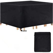 Xidjuikm - Housse de Table Jardin Rectangulaire Housse Salon de Jardin Imperméable, 420D Anti-UV Housse de Protection Salon Bache Table Exterieur,