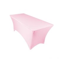 Linghhang - Housse de table pour table pliante 183 cm - rose, housse de table élastique, housse de table pour clubs et restaurants