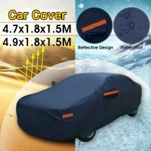 Housse de voiture complète bleu foncé imperméable à l'eau à la pluie à la neige à la chaleur et à la poussière (bleu l 4.7 x 1.8 x 1.5 m)