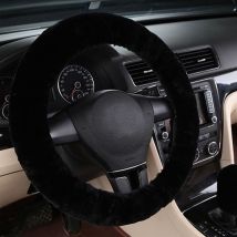 Housse de volant en velours moelleux, housse de volant de voiture en peluche chaude, housse de protection universelle antidérapante pour volant de