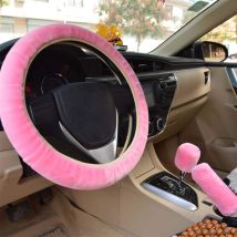 Housse de volant en velours moelleux, housse de volant de voiture en peluche chaude, housse de protection universelle antidérapante pour volant de