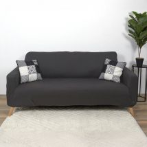 Housse extensible de canapé 170x250 cm sofa en polyester gris