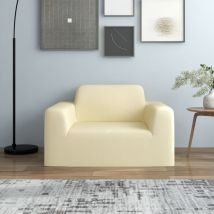 Ynkkvre - Housse extensible de canapé Crème Jersey de polyester - The Living Store - Crème