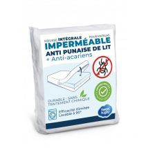Housse intégrale matelas imperméable 160x200x25 cm Anti-Punaise de lit et Anti-acariens Rénove matelas Sans traitement chimique