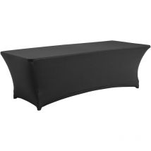 Housse élastique noire table pliante 10-12 personnes 244cm