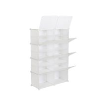 L&h-cfcahl - Meuble à chaussures Étagère à chaussures portable à 7 niveaux, 28 paires, 14 grilles, étagère de tour, meuble de rangement extensible