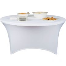 Werka Pro - Housse nappe pour table Ø150cm Blanc Blanc