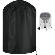 Aougo - Housse pour barbecue Sphérique Imperméable Anti-déchirure Tissu Oxford 210D Anti-UV avec sangle latérale coupe-vent Noir Φ70 x 70 cm