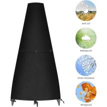 WAY - Housse pour Braséro Rond Imperméable, Housse pour Foyer D'extérieur Couverture de Gril Housse Bâche de Protection bbq Couverture (122x21/61cm)