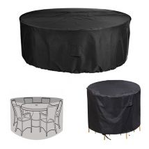 S-giant - Housse pour mobilier de terrasse circulaire - Tissu Oxford résistant, imperméable, uv et déchirure, convient pour les ensembles de meubles