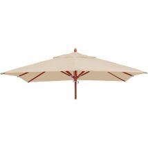 Toile pour parasol de gastronomie en bois HHG 671, carré 4x4m polyester 3kg, crème