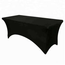 Frandis - Housse pour table rectangulaire 180x70 cm coloris noir