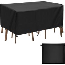 Housse Salon de Jardin, 420D Oxford Bache Table de Jardin Imperméable, Résistance au Vent, Protection Rectangulaire Salon Exterieur, 150x90x75cm