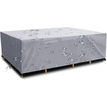 Copertura Per Mobili Da Giardino 150x90x75cm Argento 420d Oxford Telo Di Protezione Per Tavolo Da Giardino Rettangolare Impermeabile Antivento Anti-uv