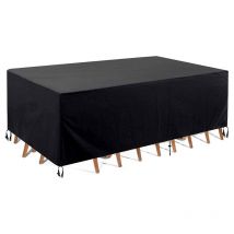 Alovez - Gartenmöbel-Abdeckung, 420D Oxford-Gewebe, wasserdichte Tischabdeckung, Schutzplane mit Seil, 115 x 115 x 70 cm