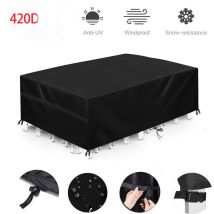 Ugreat - Housse Salon de Jardin protection Bach table de jardin meubles d'extérieur imperméable au vent et résistant aux uv, 420D 180x120x74cm Noir