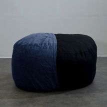 Bananair - Housse Seule Pouf Géant Microsuède - 120 cm - Banabag Bleu nuit