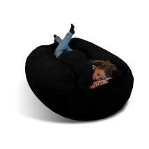 Bananair - Housse Seule Pouf Long Géant Fourrure - 160 cm Noir