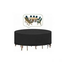 Tuserxln - Housse Table de Jardin avec Grilles D'aération, Robuste Tissu Oxford , Iimperméable, Coupe-Vent, Anti-UV, Housse de Protection pour Salon