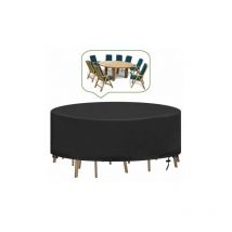 Mowze - Housse Table de Jardin avec Grilles D'aération, Robuste Tissu Oxford , Iimperméable, Coupe-Vent, Anti-UV, Housse de Protection pour Salon