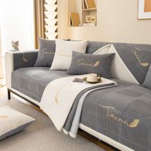 Sinbinta - Housse de canapé 1/2/3/4 places, en forme de l, housse de canapé d'angle, universelle, antidérapante, solide, structurée, ultra