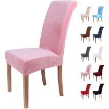 Housses de chaise en velours 4 pièces housses de protection élastiques modernes pour la maison, le restaurant, l'hôtel, le décor de restaurant, rose