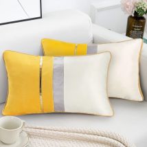 Housses de Coussin 30x50cm Rectangle Moderne Taies d'oreiller Longues et Solides Décoratives pour Canapé Banc Chambre Chaise de Voiture Jaune