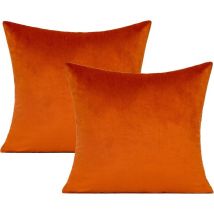 Housses de coussin en velours orange brûlé Thanksgiving e Housse de coussin décorative, 45x45 cm
