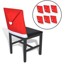 Odipie - Housses de dossier de chaise 6 pcs Bonnet de Père Noël