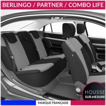 Autosweet - Housses de siège sur mesure pour partner / berlingo / combo life (dès 09/2018) 5 sièges séparés Housse Voiture / Auto