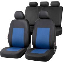 Housses de sièges Sandray bleu-noir set complet