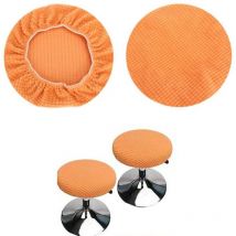 Linghhang - Housses de tabourets ronds (lot de 2 pièces orange), adaptées aux tabourets 28-40cm, bar et café, housses de tabourets ronds élastiques,