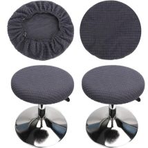 Linghhang - Housses de tabourets ronds (set de 2 pièces gris foncé), adaptées aux tabourets 28-40cm, bar et café, housses de tabourets ronds