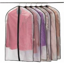 Housses de Vêtements, Anti Poussière Etanche Mite Humidité,Housses de Protection Zip Semi Transparentes pour Chemise Costumes/Manteaux, 6pcs 60 100cm
