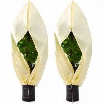 Housses d'hiver pour plantes d'extérieur, lot de 2 housses pour plantes d'hiver avec fermeture éclair et cordon de serrage, protections pour plantes,