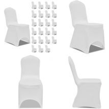 Housses élastiques de chaise Blanc 24 pcs - housse de chaise - housses de chaise - Home & Living