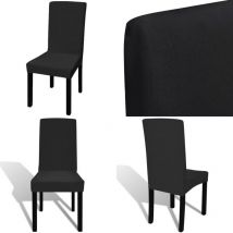 Housses extensibles de chaise 6 pcs Noir - housse de chaise - housses de chaise - Home & Living - Noir