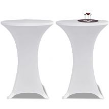 Lling - Housses élastiques de table ø 80 cm Blanc 2 pcs - The Living Store - Blanc