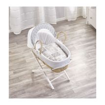How Many Sheep Palm Moses Basket with Folding Stand White - Kinder Valley