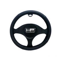 Coprivolante (ø x a) 40.5 cm x 3.5 cm Vera pelle Nero 37 - 39 cm - Hp Autozubehör