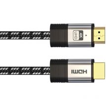 Hq Power - HQ-Power Cable Premium hdmi High Speed 2.0, para una experiencia visual y auditiva óptima, con conector chapado en oro, tejido trenzado,