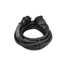 HQ-Power gummi-verlängerungskabel mit schrumpfschlauch - 3G2.5 - 5 m - stecker-typ e (französisches system)