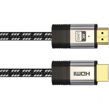 HQ-Power Premium hdmi High Speed 2.0 Kabel, für optimale Seh- und Hörerfahrung, mit vergoldetem Anschluss, aus geflochtenem Textil, dreifacher