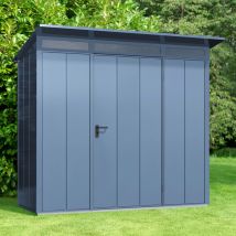 Hörmann Ecostar Metall-gerätehaus Elegant Mit Pultdach Typ 1, 248 X 153 Cm, Taubenblau, 2,6 M², 1-flüglige Tür