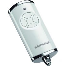Hörmann - Trasmettitore Manuale hse 4 bs (frequenza 868 MHz, Bianco Lucido, azionamento Porta Garage con Tappi cromati, batterie Incluse, Dimensioni