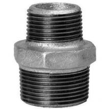 Temperguss Doppelnippel 1 1/4' x 1' Aussengewinde, verzinkt, reduziert - Hermann Schmidt