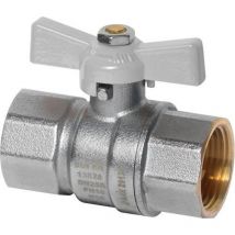Hs Valvola a sfera uniduo 1701 2x filettatura femmina, con impugnatura a farfalla, grigio 1 1/4inch